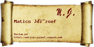 Matics József névjegykártya