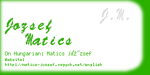 jozsef matics business card